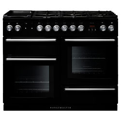 Rangemaster Nexus 110 Dual Fuel Range Cooker Gloss Black